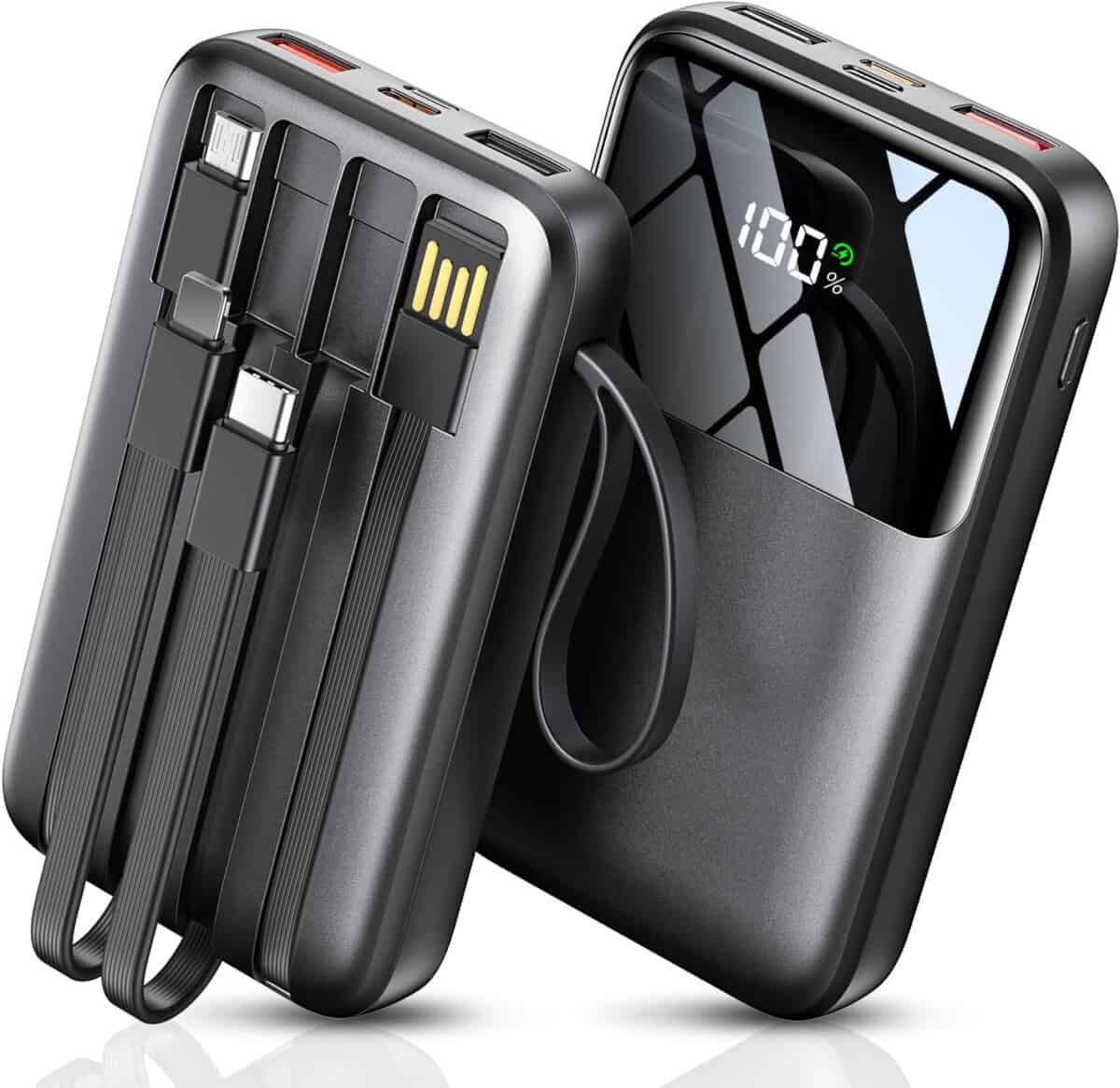 HELLEE Portable Charger with Built in Cable