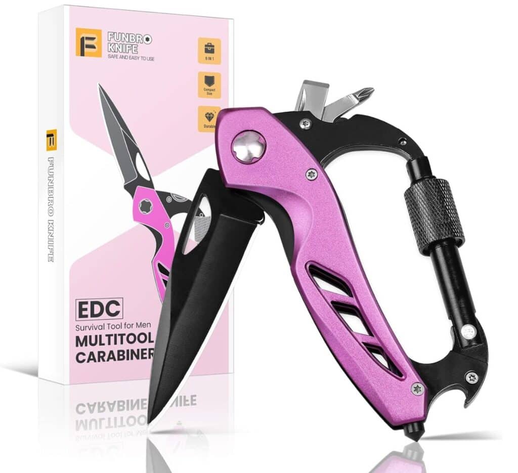 Multitool Caribiner Knife for travel safety