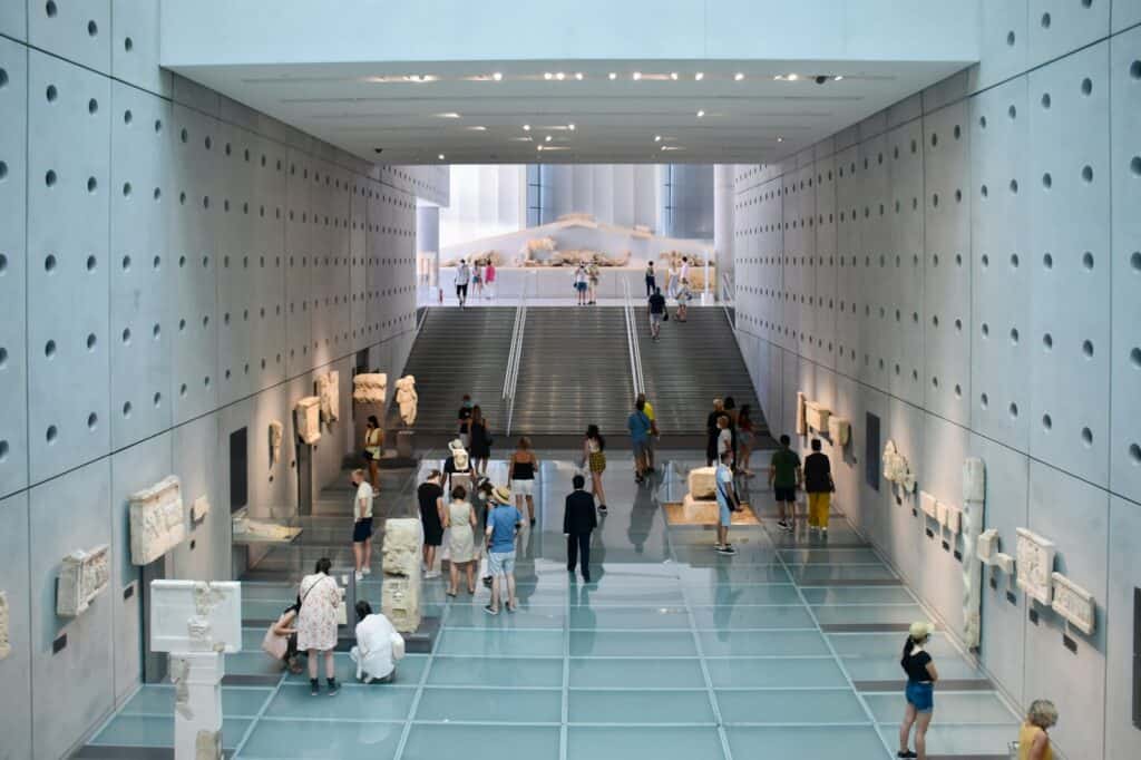 The Acropolis Museum | people walking on white tiled floor